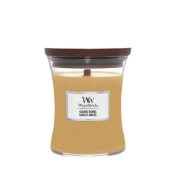 WoodWick Gilded Sands średnia świeca zapachowa skwierczący knot 275g