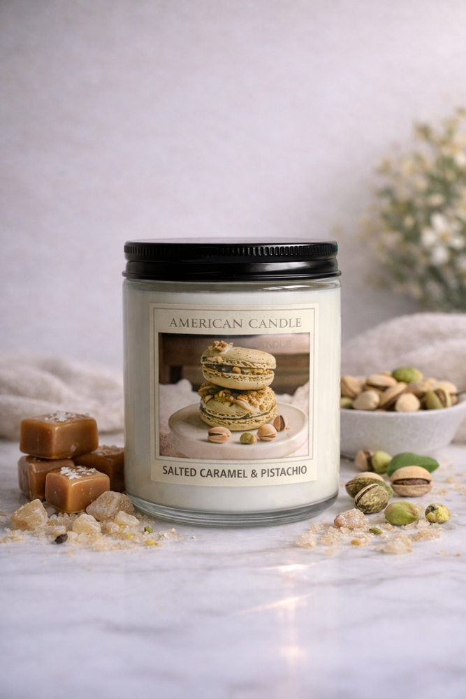 Świeca sojowa mała Salted Caramel Pistachio