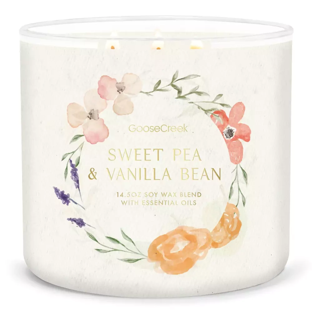 Goose Creek świeca sojowa 3 knoty Sweet Pea & Vanilla