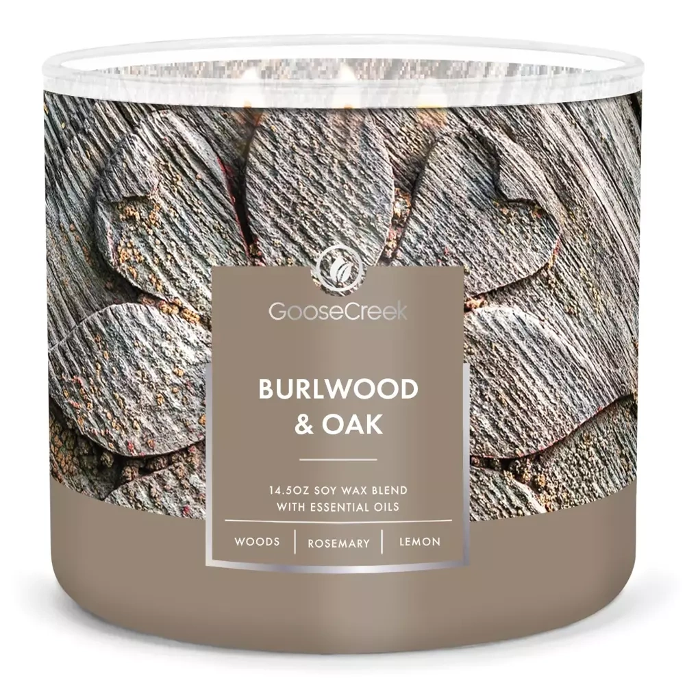 Goose Creek Burlwood & Oak świeca sojowa 3 knoty 411g