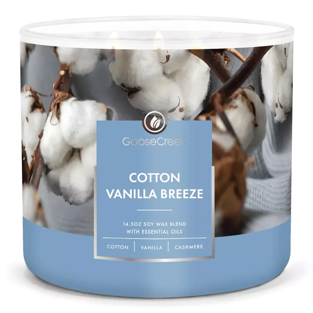 Goose Creek świeca sojowa 3 knoty Cotton Vanilla Breeze