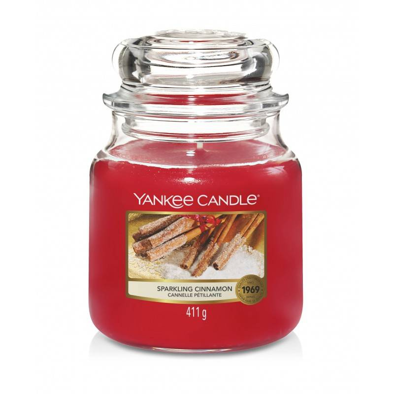 Yankee Candle Sparkling Cinnamon średnia świeca zapachowa 411g