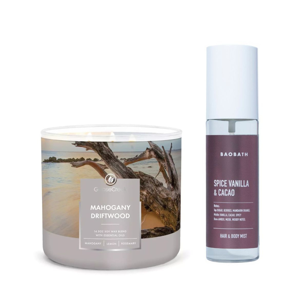 Zapachowy duet Mahogany Driftwood & Spice Vanilla Cacao