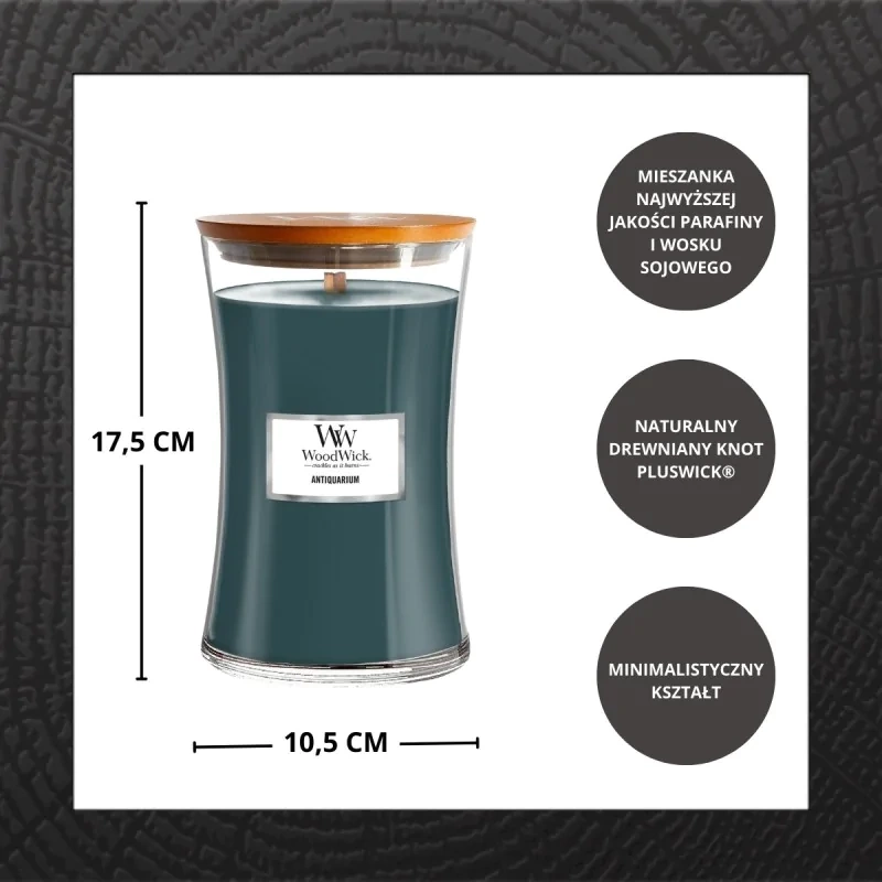 WoodWick Antiquarium duża świeca zapachowa skwierczący knot 610g