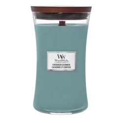 WoodWick Evergreen Cashmere duża świeca zapachowa skwierczący knot 610g