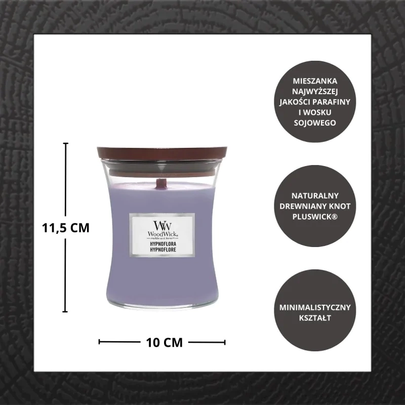 WoodWick Hypnoflora średnia świeca zapachowa skwierczący knot 275g