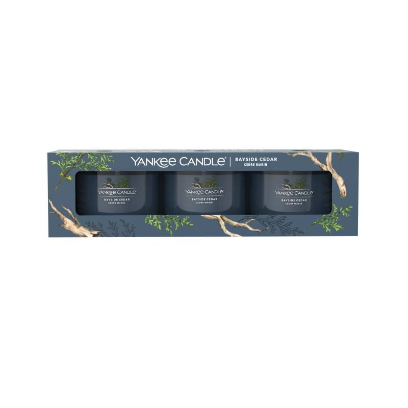 Yankee Candle BAYSIDE CEDAR świece zapachowe mini 3 pack