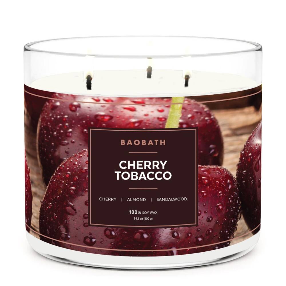 BaoBath świeca sojowa 3 knoty Cherry Tobacco