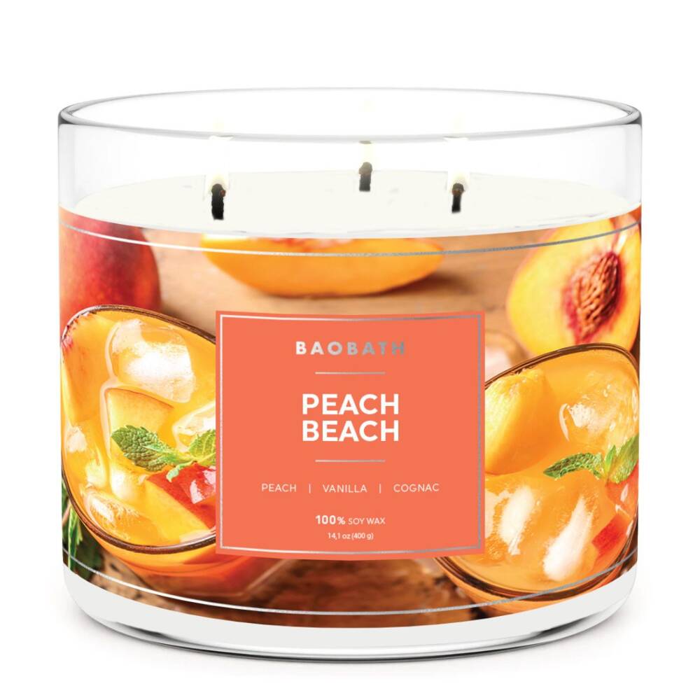 BaoBath świeca sojowa 3 knoty Peach Beach
