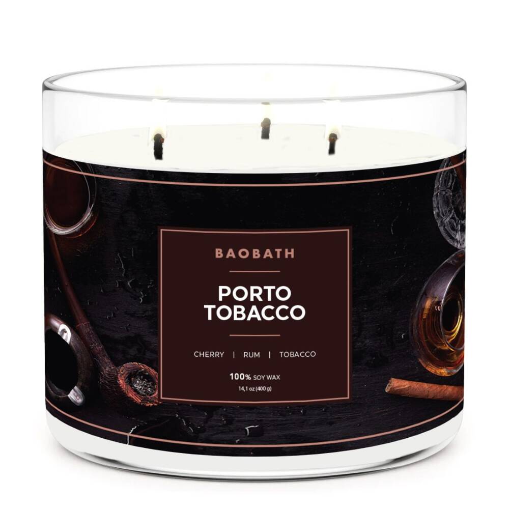 BaoBath świeca sojowa 3 knoty Porto Tobacco