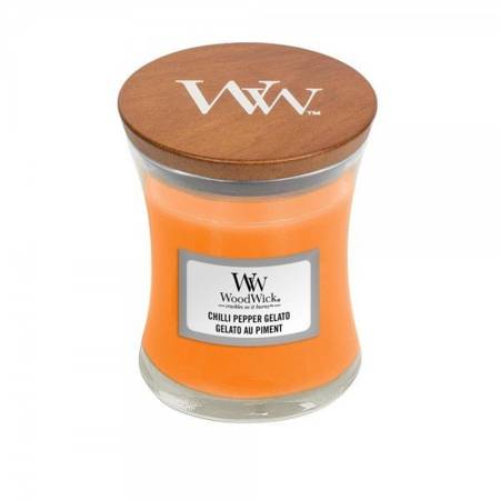 WoodWick Chilli Pepper Gelato mała świeca zapachowa skwierczący knot 85g